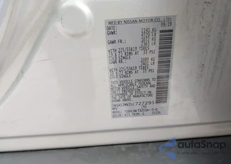 2020 Nissan Rogue Sl Intelligent Awd из США, поврежденный, VIN 5N1AT2MV2LC727295